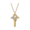 Key Orb Pendant Silver Gem Studded Necklace Gold & Silver (2 Colors)
