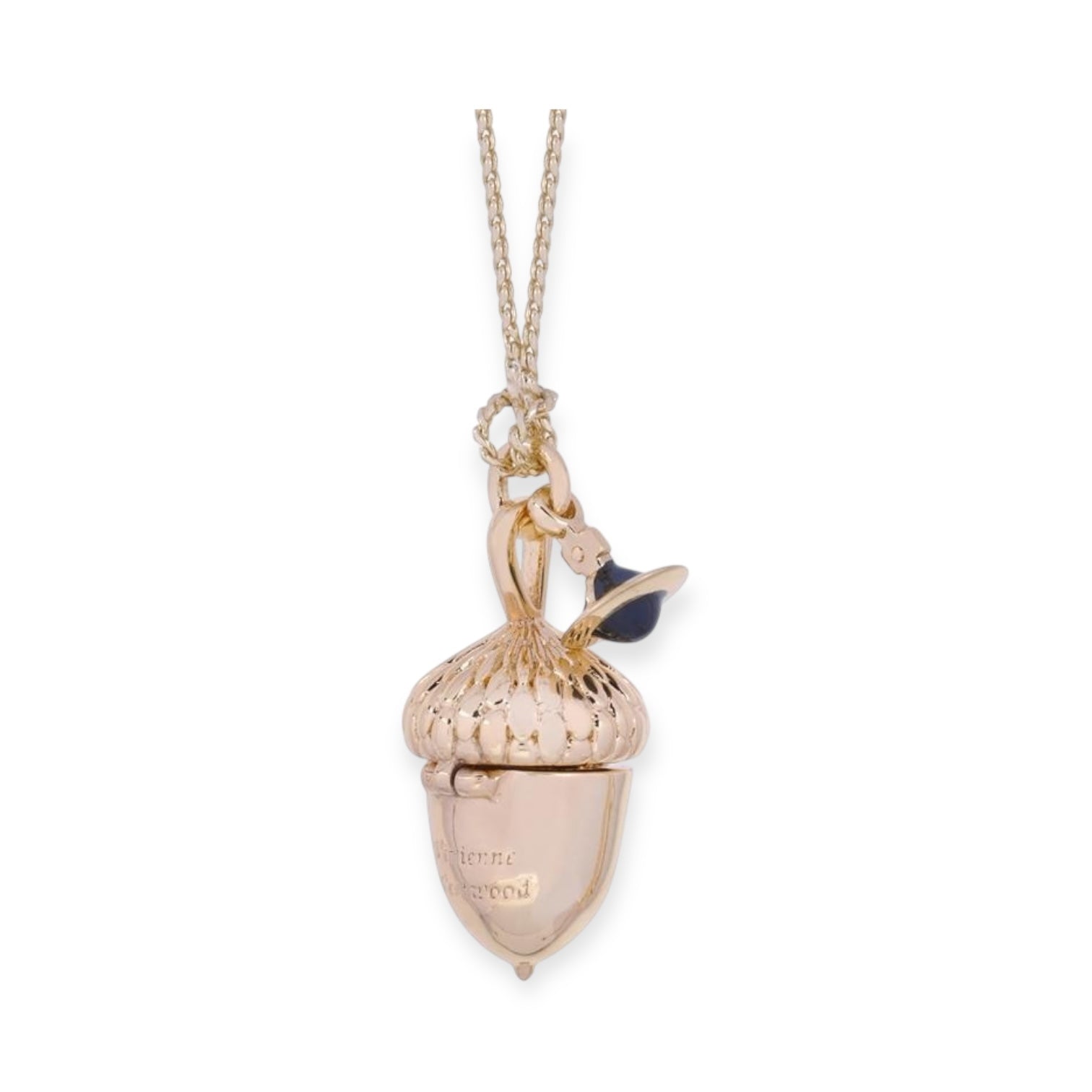 Opening Acorn Pendant Hanging Orb Necklace Gold & Silver (2 Colors)