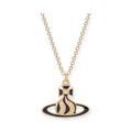 Gem Studded Swivel Pattern Orb Pendant Necklace (6 Colors)