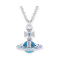 Multi Colored Gem Studded Rim Orb Pendant Necklace (3 Colors)