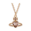 Princess Heart Shaped Gemstone Studded Orb 2D Pendant Necklace (5 Colors)