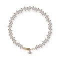 Crystal Shards Hanging Orb Pendant Choker Necklace Gold & Silver (2 Colors)