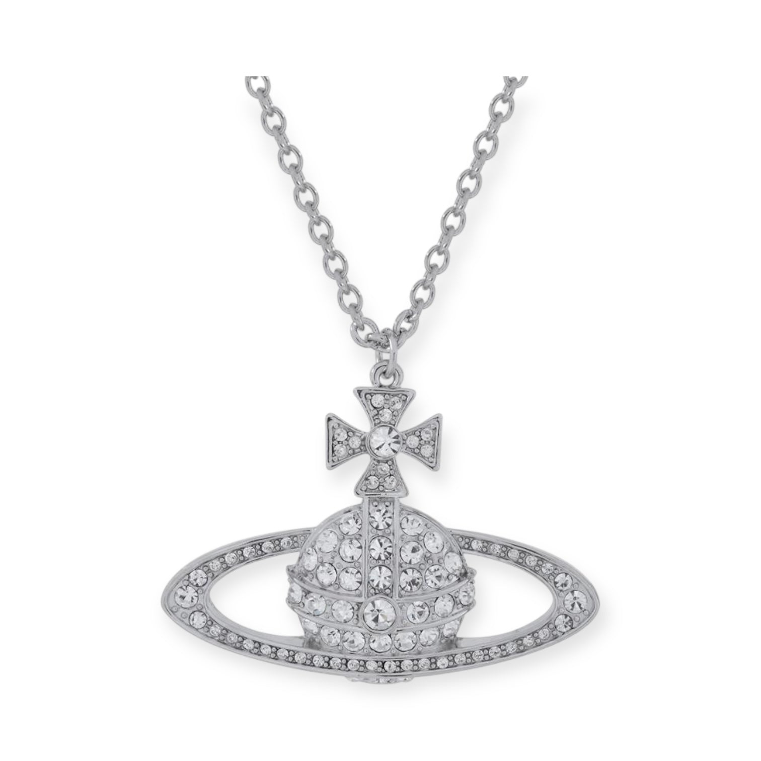 Large Gem Studded Encrusted Orb Pendant Necklace (3 colors)