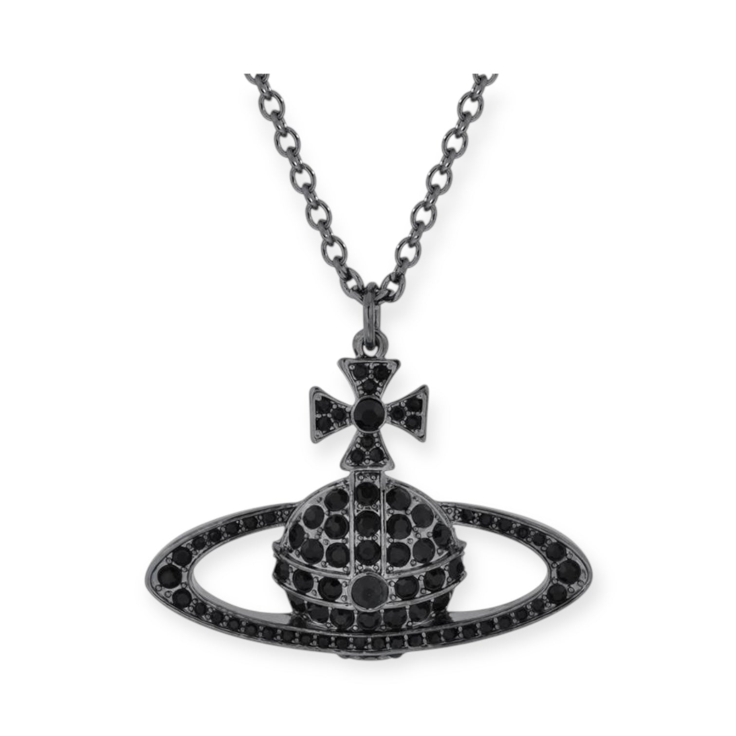 Large Gem Studded Encrusted Orb Pendant Necklace (3 colors)