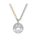 Gold Silver Chain Cutout Orb Design Pendant Necklace