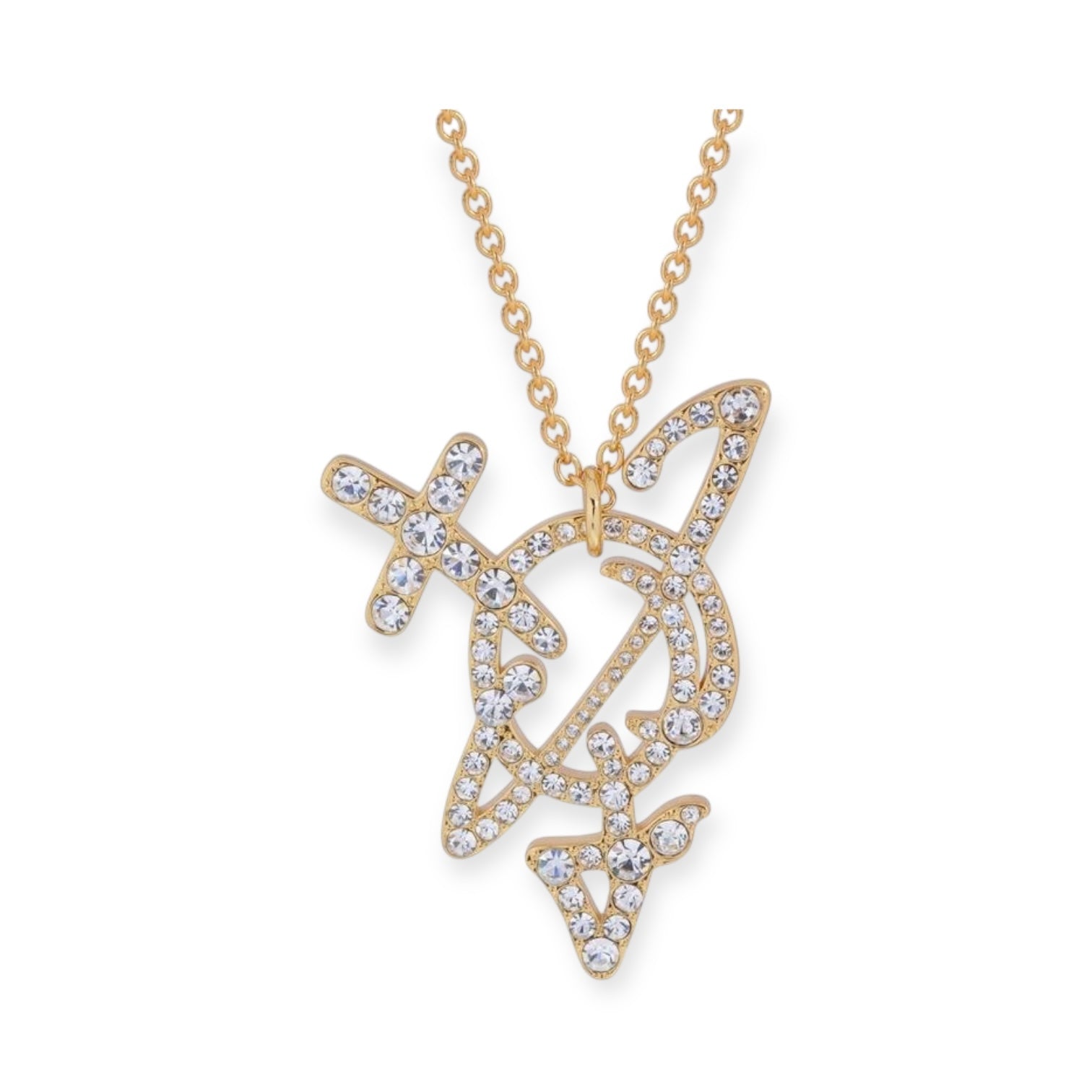 Redesigned Gem Encrusted 2D Orb Pendant Necklace (3 Colors)