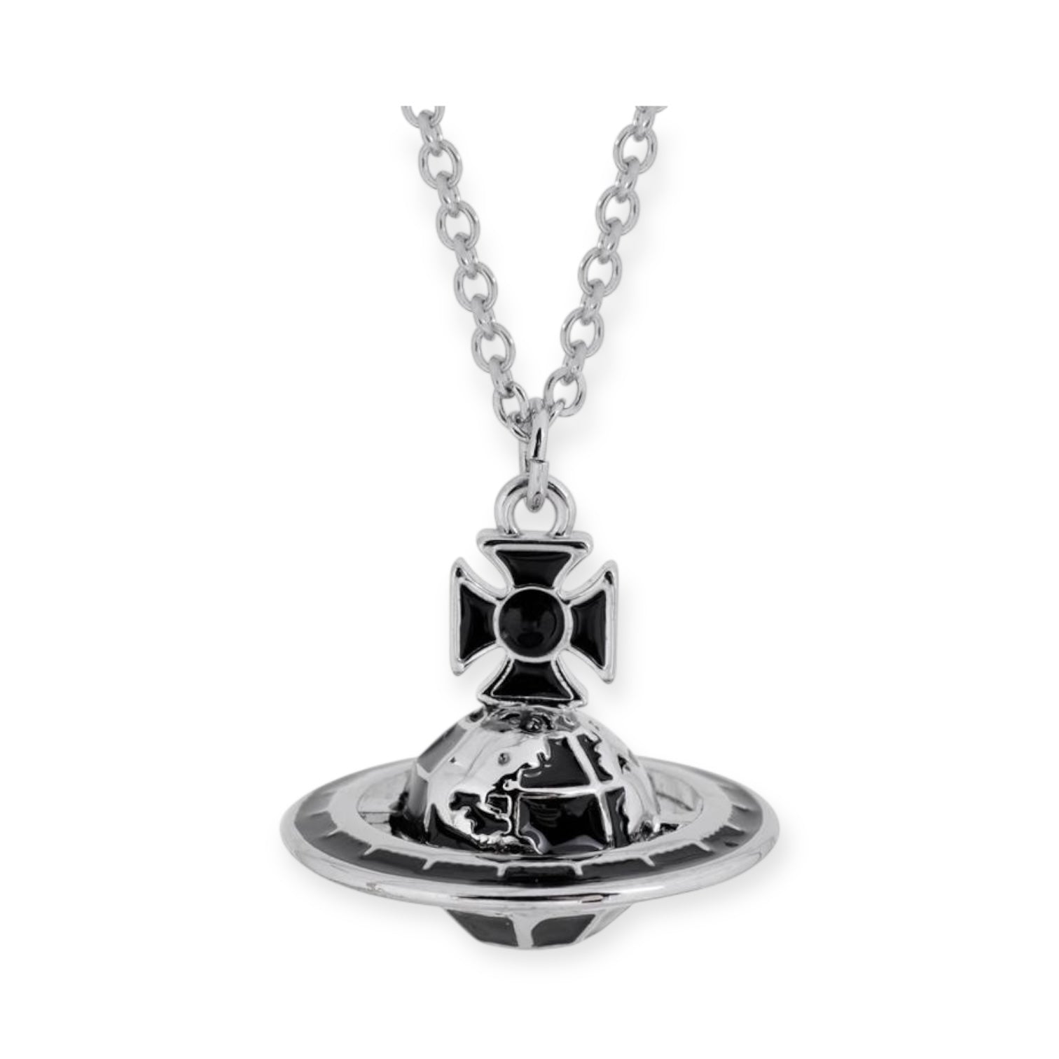 Earth Globe Abstract Design Orb Pendant Necklace (4 Colors)