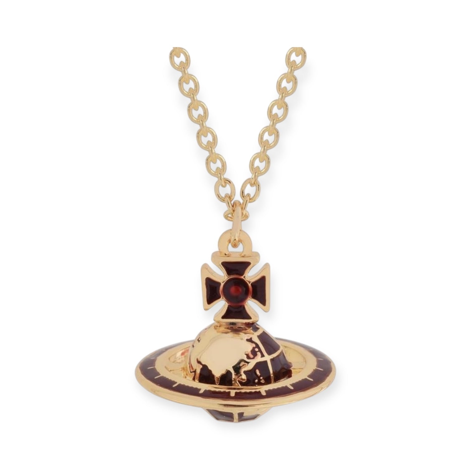 Earth Globe Abstract Design Orb Pendant Necklace (4 Colors)