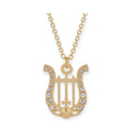 Gem Studded Horseshoe Orb Pendant Gem Necklace Gold & Silver (2 Colors)