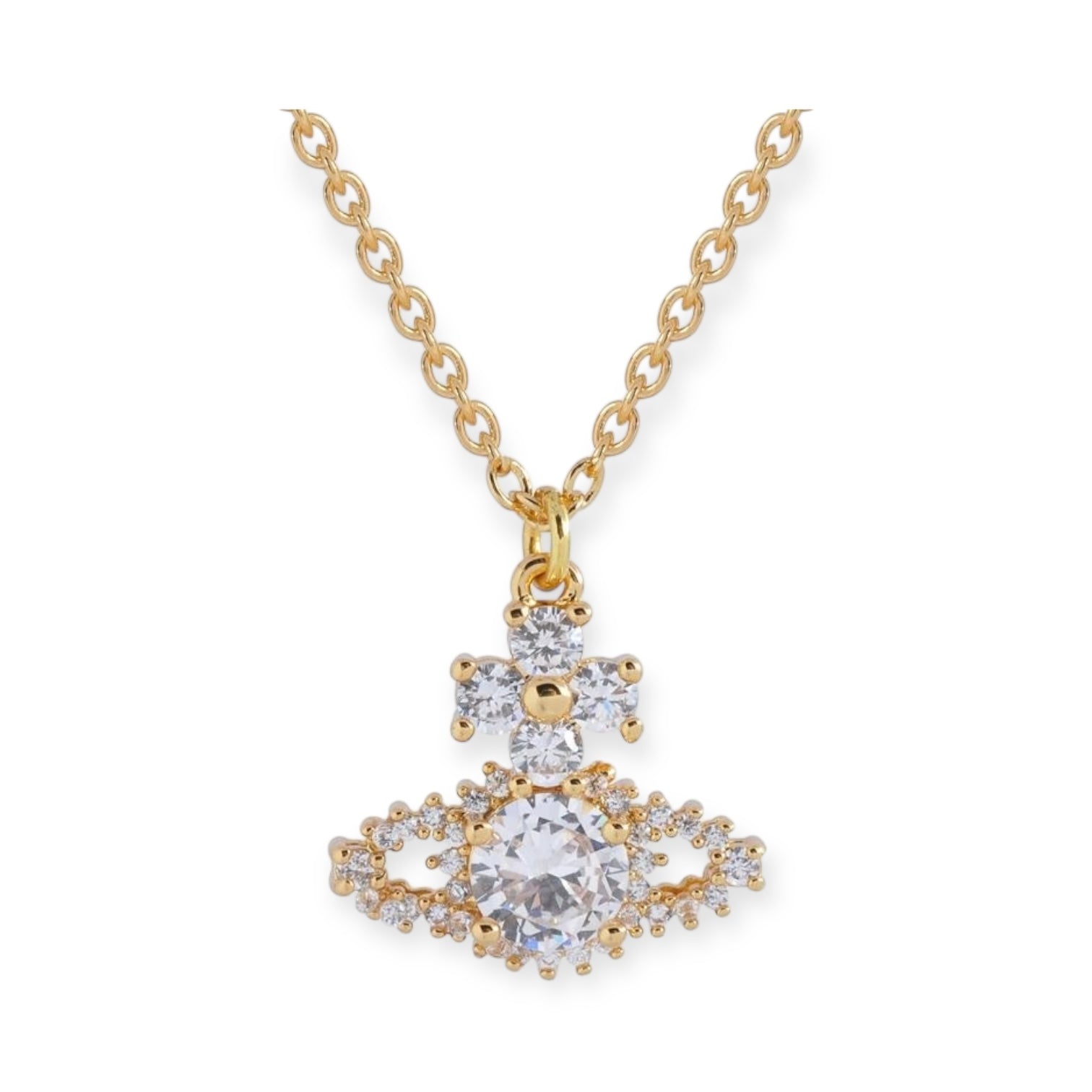 Crystallised Abstract Gem Studded Pendant Orb Necklace (3 Colors)