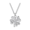 Lucky Clover Staple Engraved Orb Pendant Necklace Gold & Silver (2 Colors)