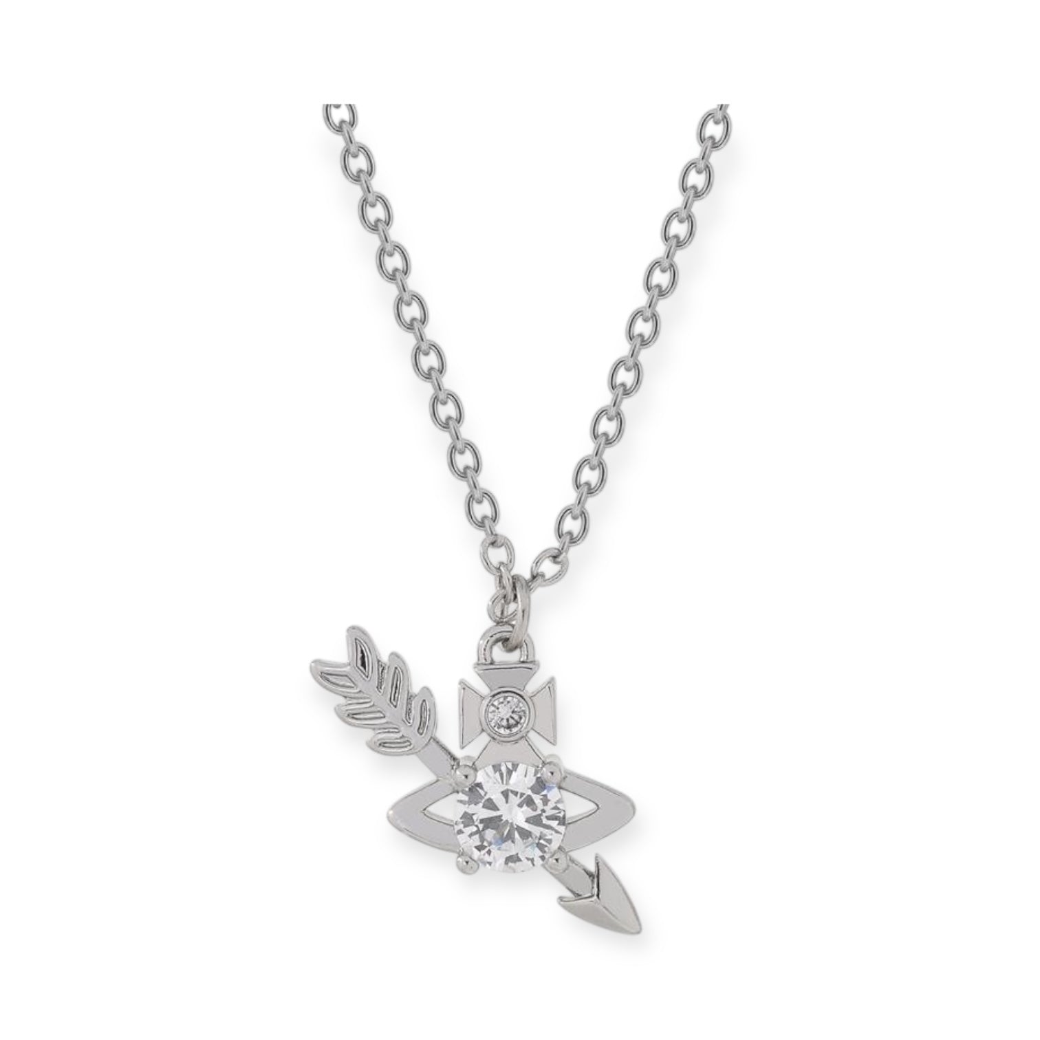 Orb Arrow Gem Pendant Necklace Gold & Silver (2 Colors)