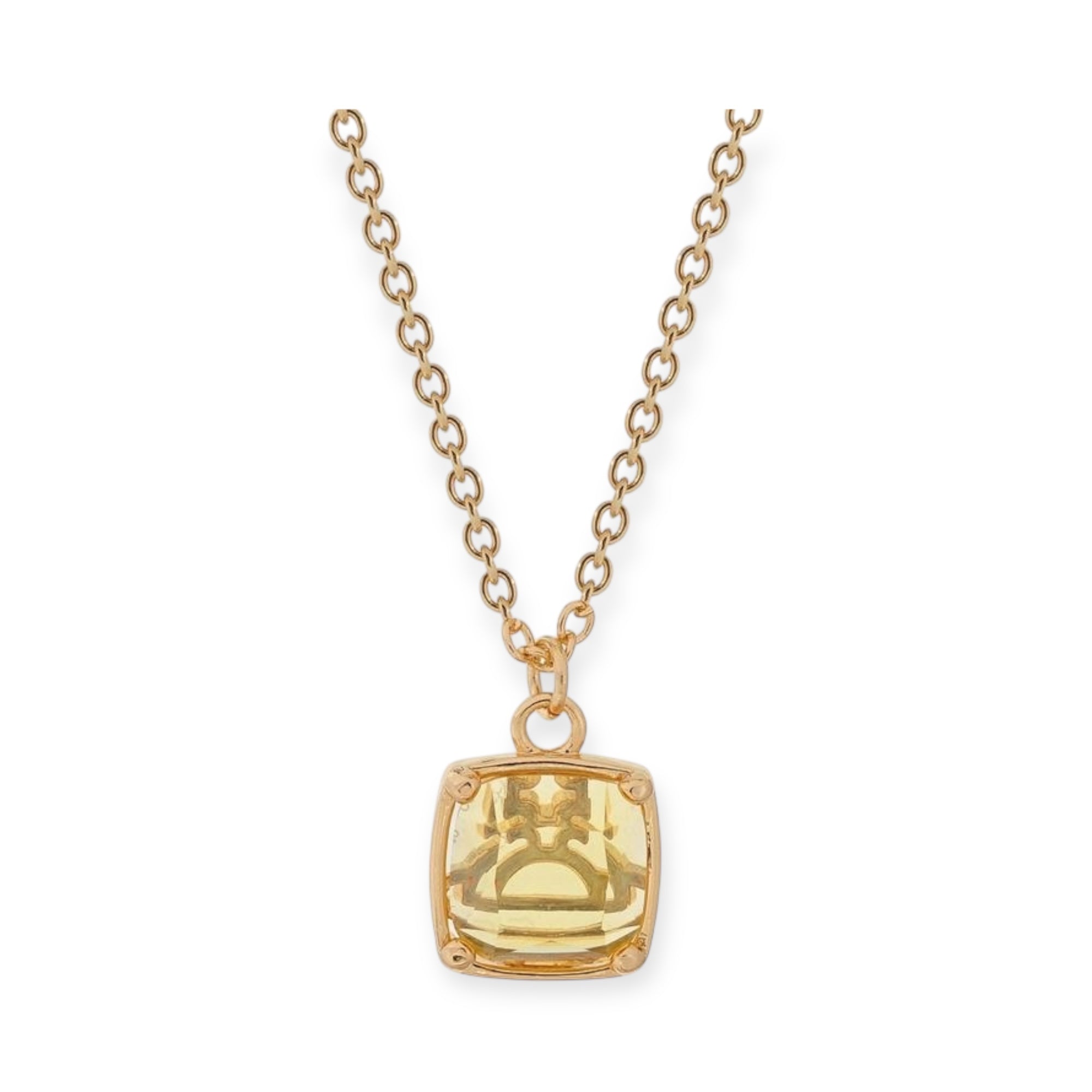 Colored Glass Square Orb Design Pendant Necklace (3 Colors)