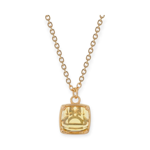 Colored Glass Square Orb Design Pendant Necklace (3 Colors)