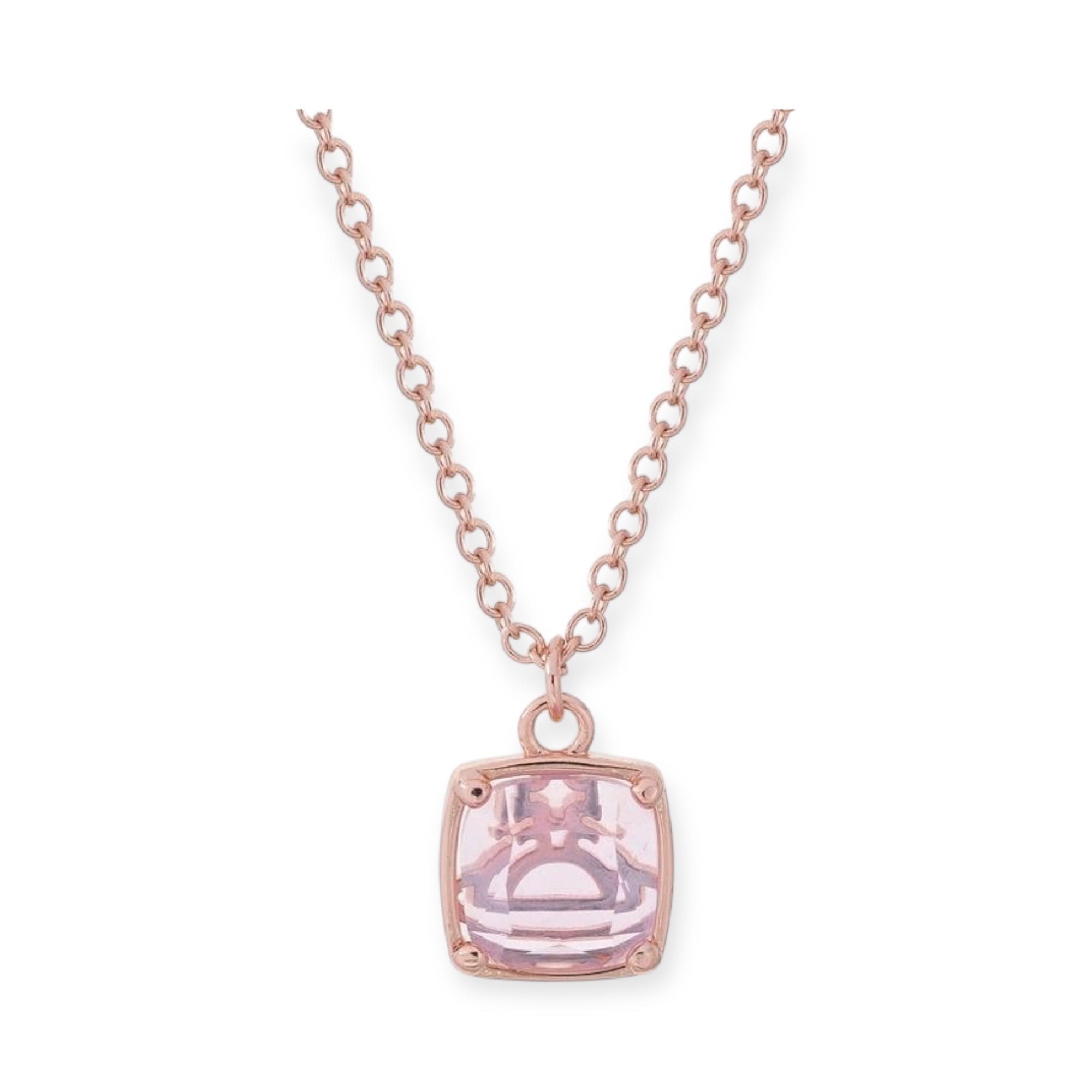 Colored Glass Square Orb Design Pendant Necklace (3 Colors)