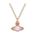 Colorful Studded Gem Orb Pendant Necklace (5 Colors)