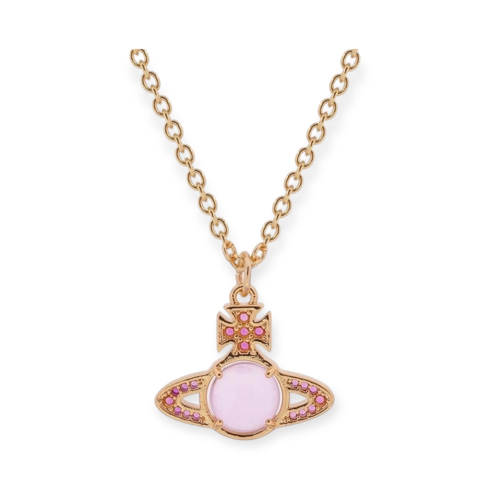 Colorful Studded Gem Orb Pendant Necklace (5 Colors)