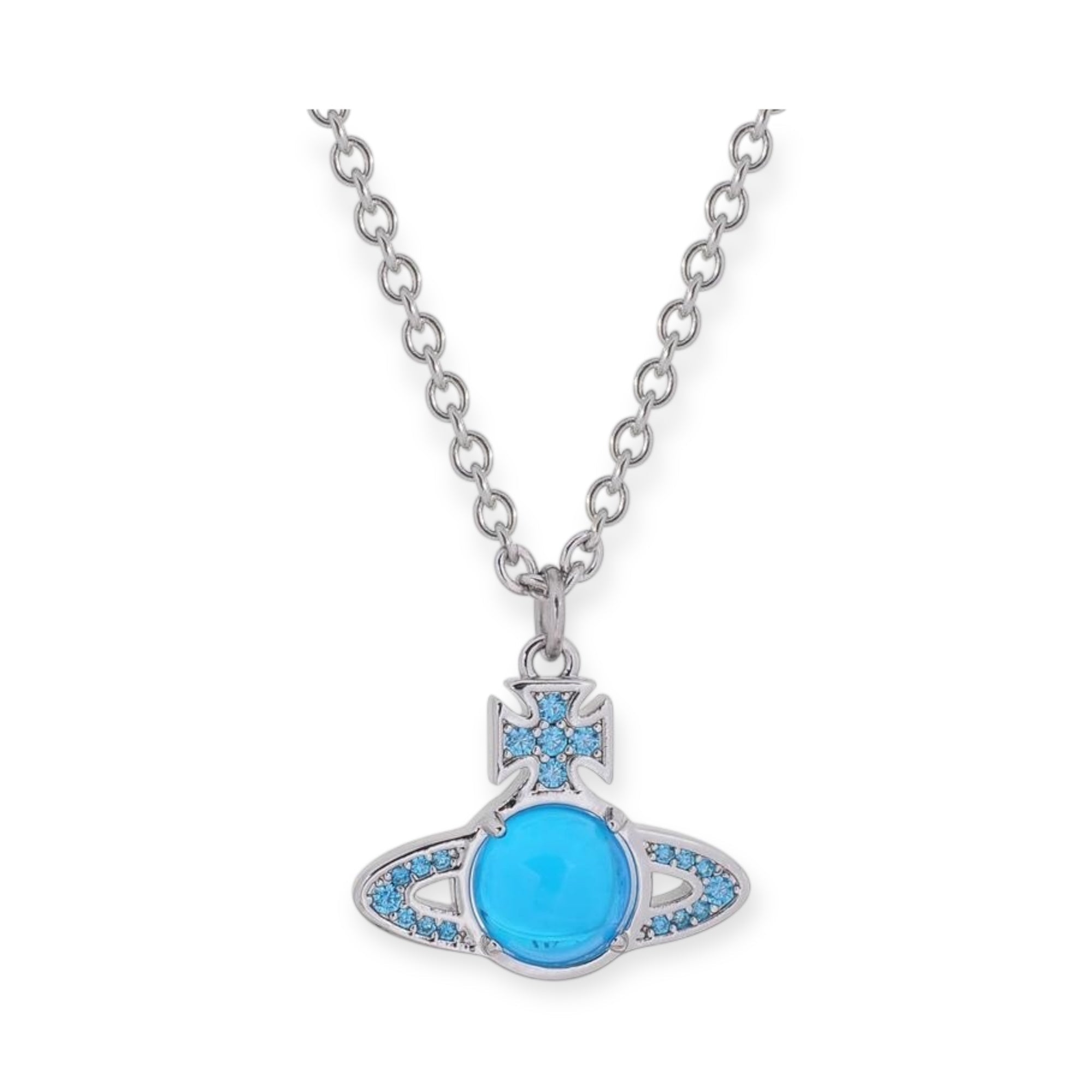 Colorful Studded Gem Orb Pendant Necklace (5 Colors)