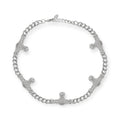 Multi Orb Pendant Chain Link Necklace Silver & Pink (2 Colors)