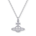 Gem Studded Encrusted Outline Orb Pendant Necklace