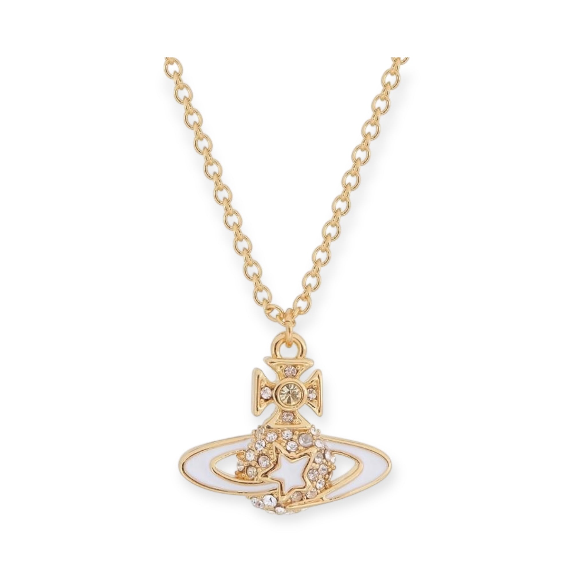 Shooting Star Mini Gem Studded Orb Pendant Necklace (5 Colors)