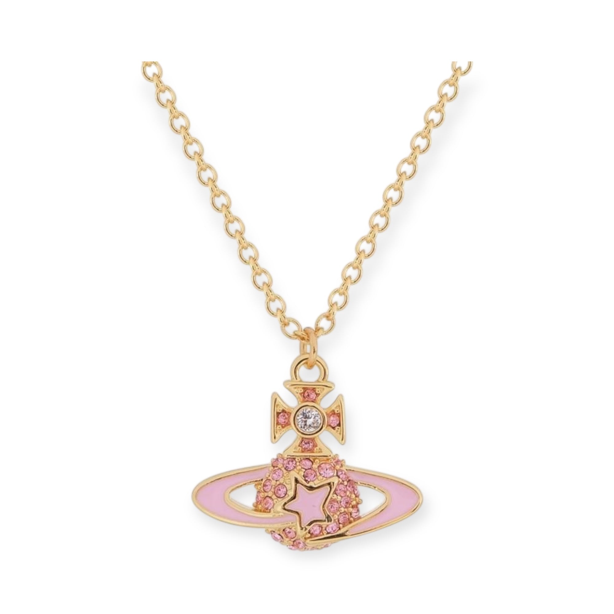Shooting Star Mini Gem Studded Orb Pendant Necklace (5 Colors)