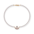 Beaded Pearl Gem Studded Pendant Orb Necklace (3 Colors)
