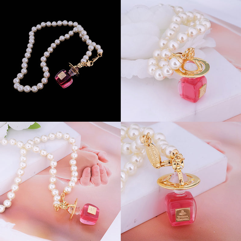 Perfume Design Orb Pendant Necklace (3 Colors & 2 Chain Types)