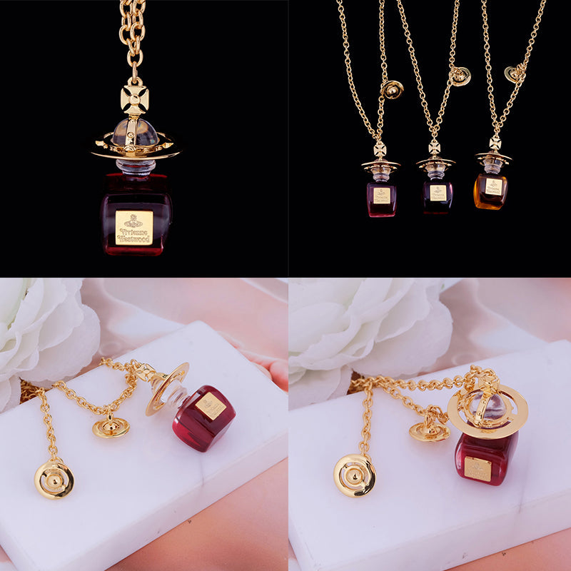 Perfume Design Orb Pendant Necklace (3 Colors & 2 Chain Types)