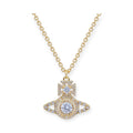 Gem Encrusted Chain Orb Pendant Necklace Gold & Silver (2 Colors)