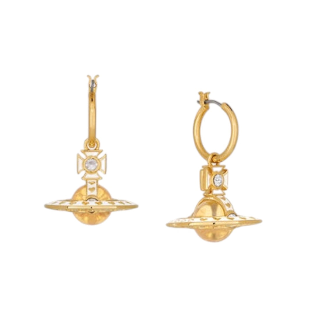 Nana Mini Glass Orb Earrings (Gold & Black)