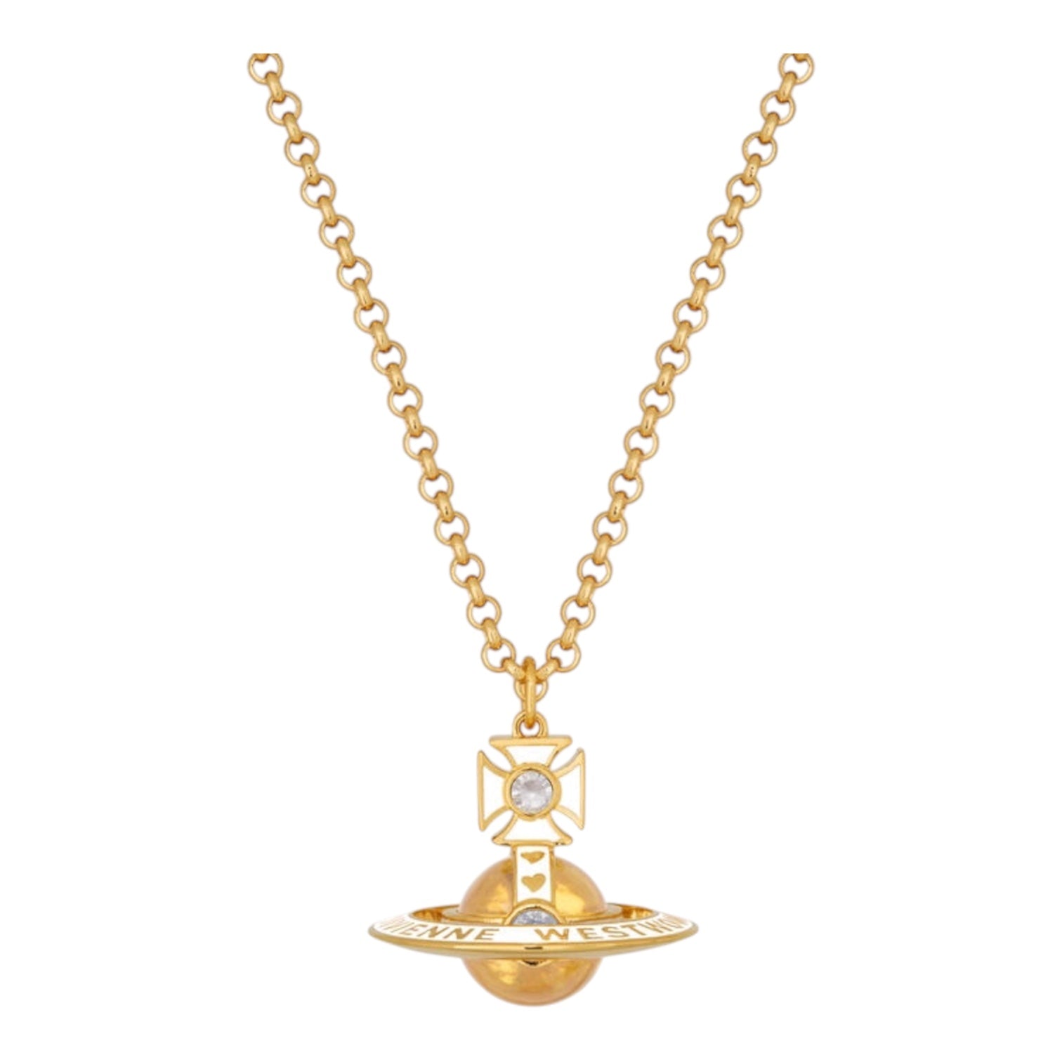 Nana Glass Orb Necklace (Gold & Black)