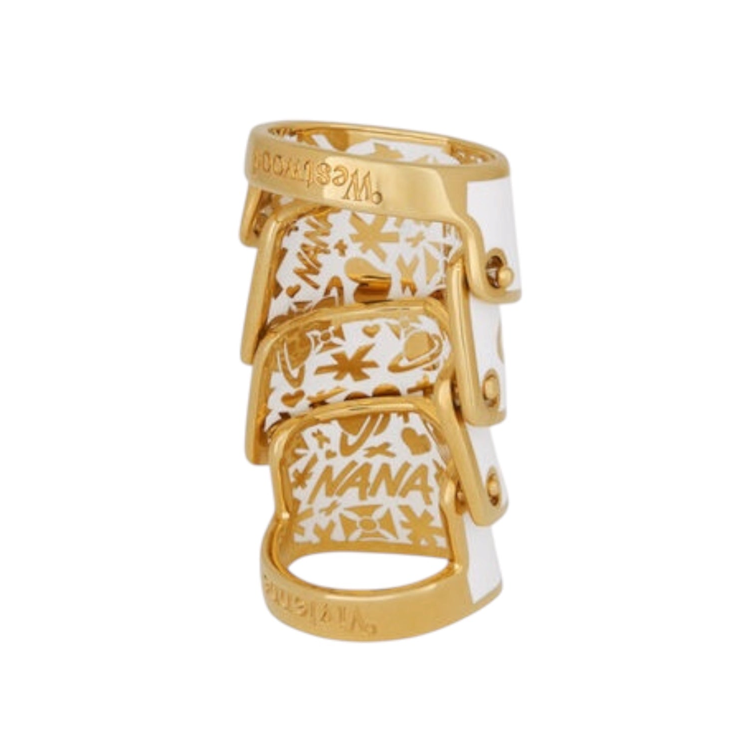 Nana Detail Armour Armor Ring (Gold & Black)