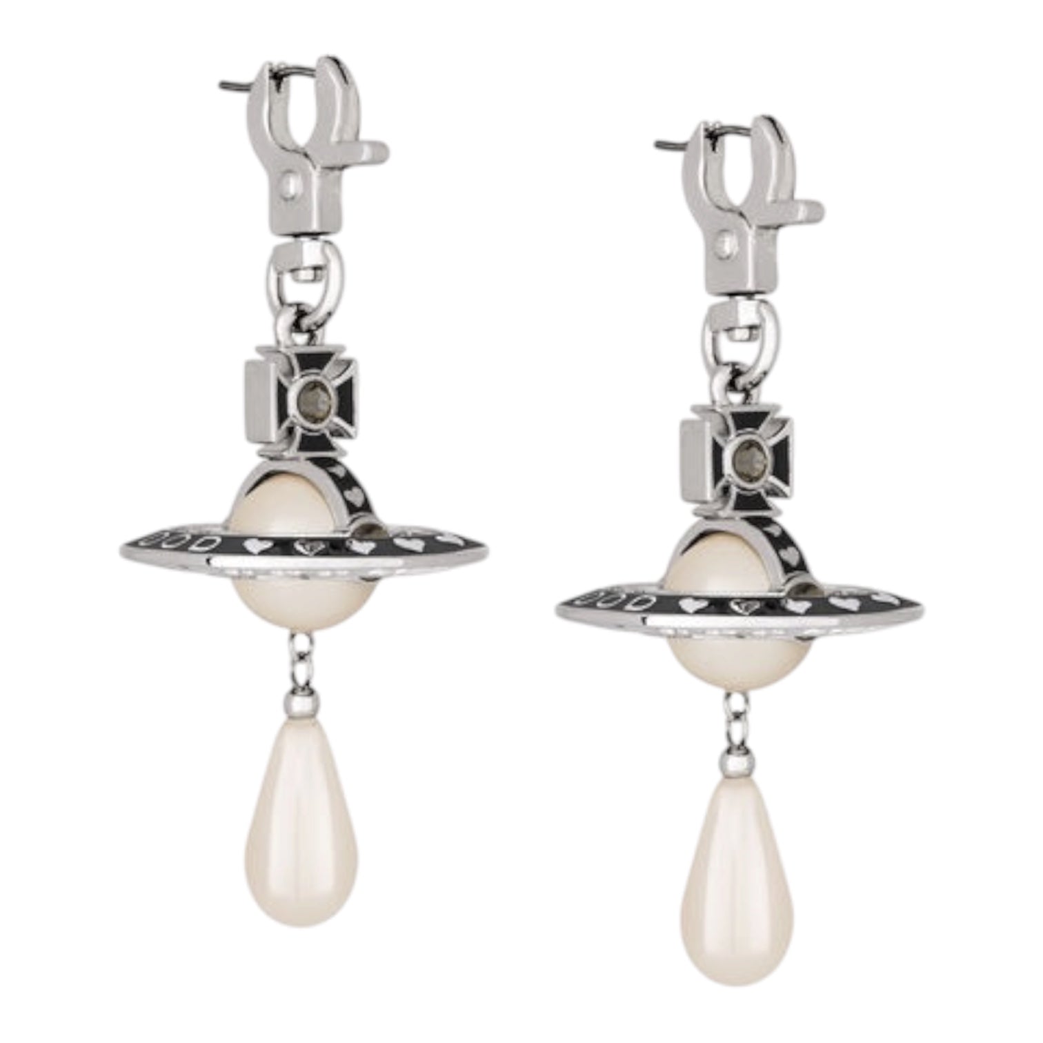 Nana Pearl Drop Earrings (Gold & Black)