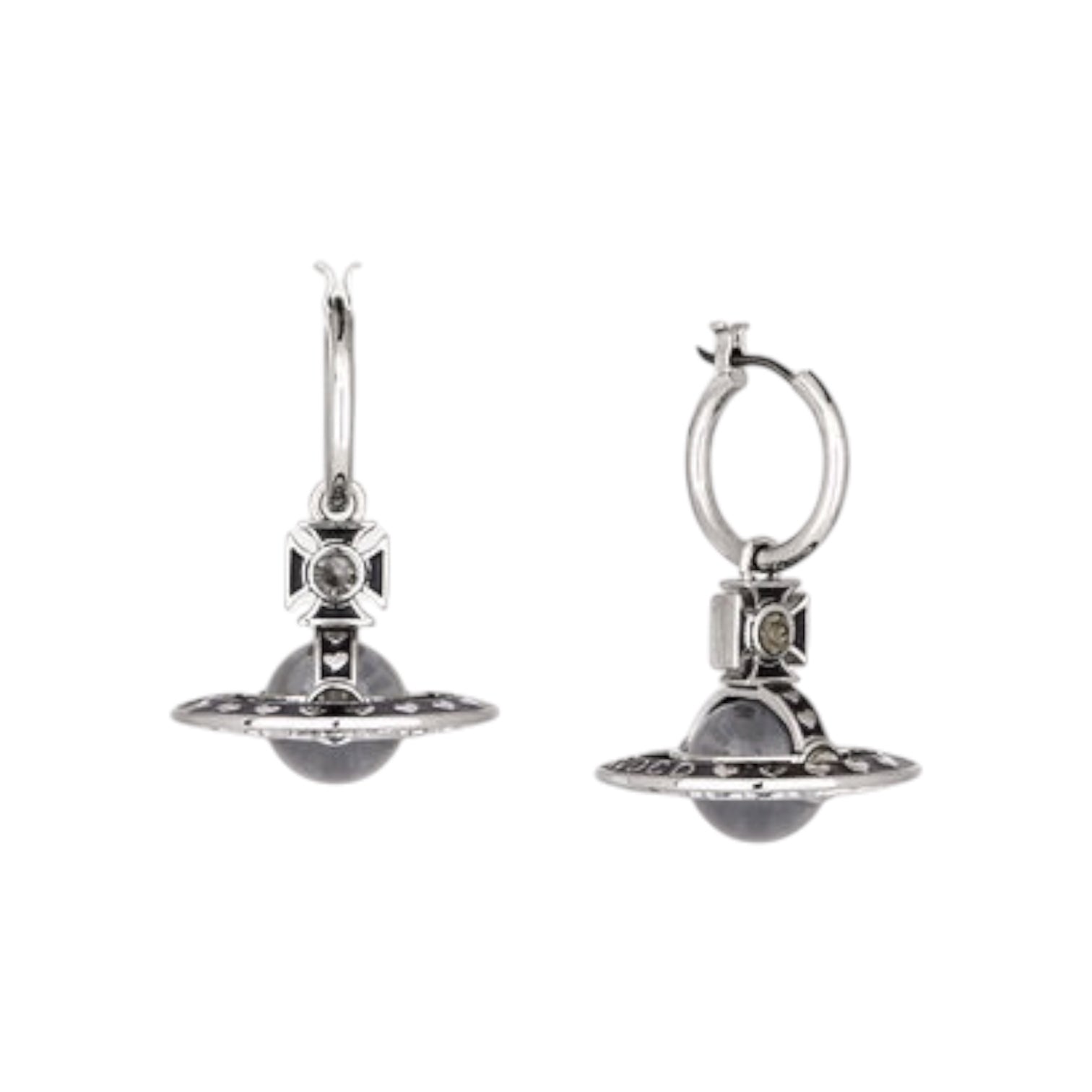 Nana Mini Glass Orb Earrings (Gold & Black)