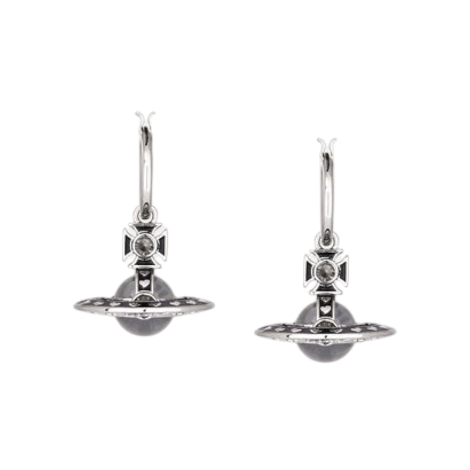 Nana Mini Glass Orb Earrings (Gold & Black)