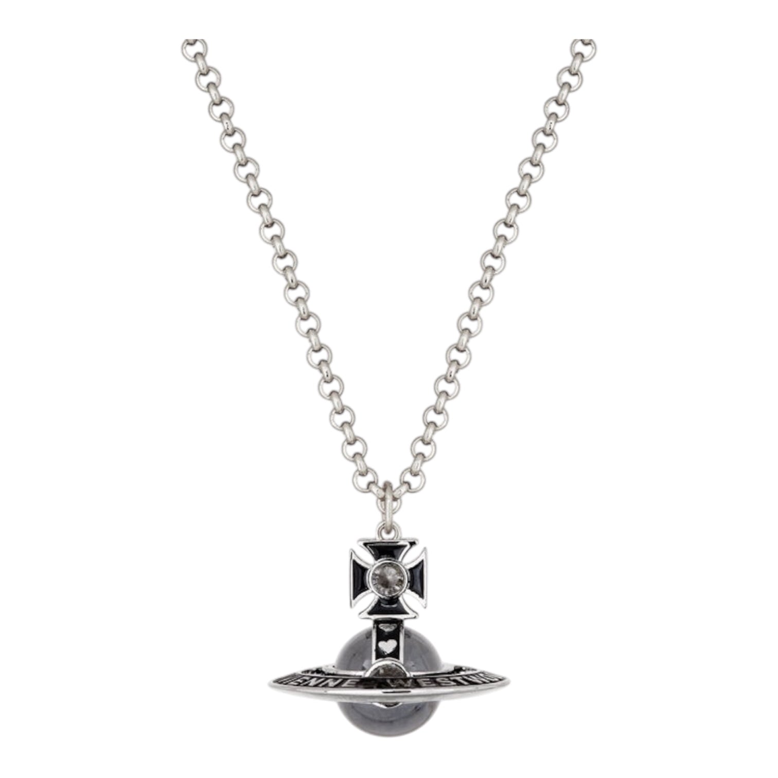 Nana Glass Orb Necklace (Gold & Black)