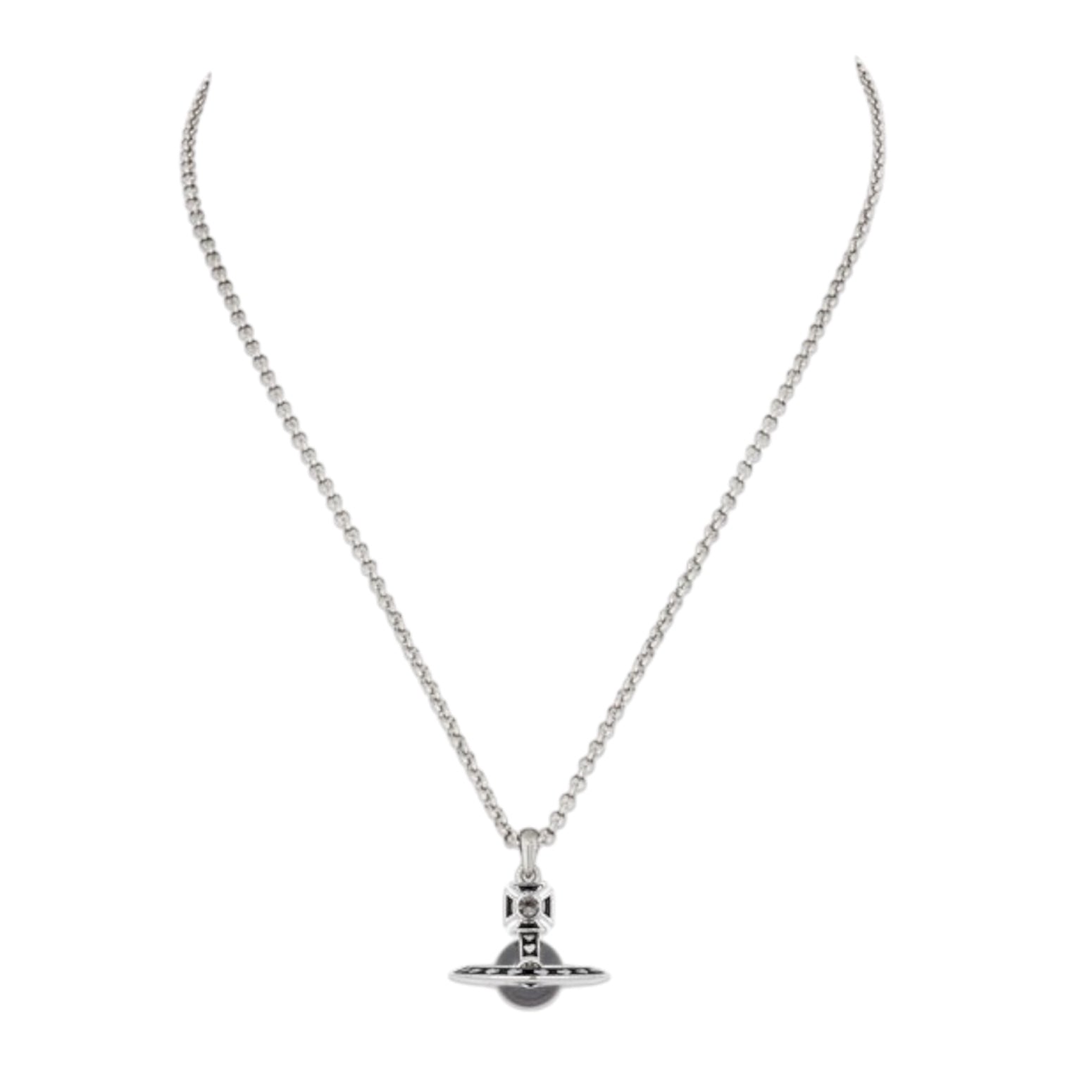 Nana Glass Orb Necklace (Gold & Black)
