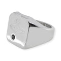 Square Shape Shaped Dot Mark Engraved Orb Ring (3 Colors)