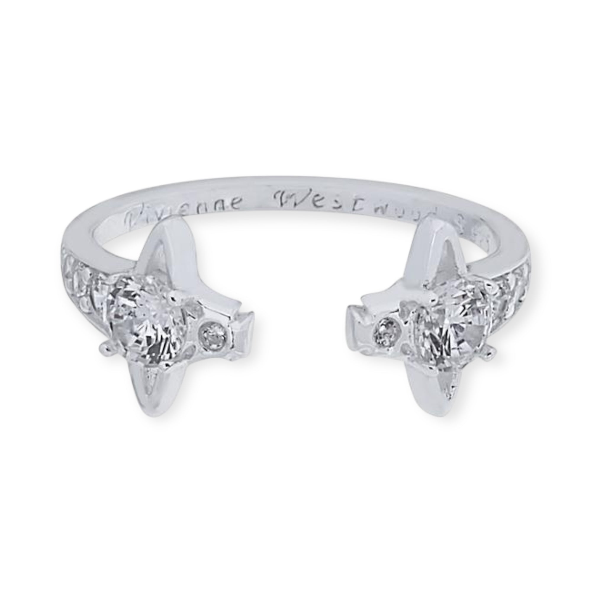 Double Mini Orb Gem Stud Open End Ring (4 colors)