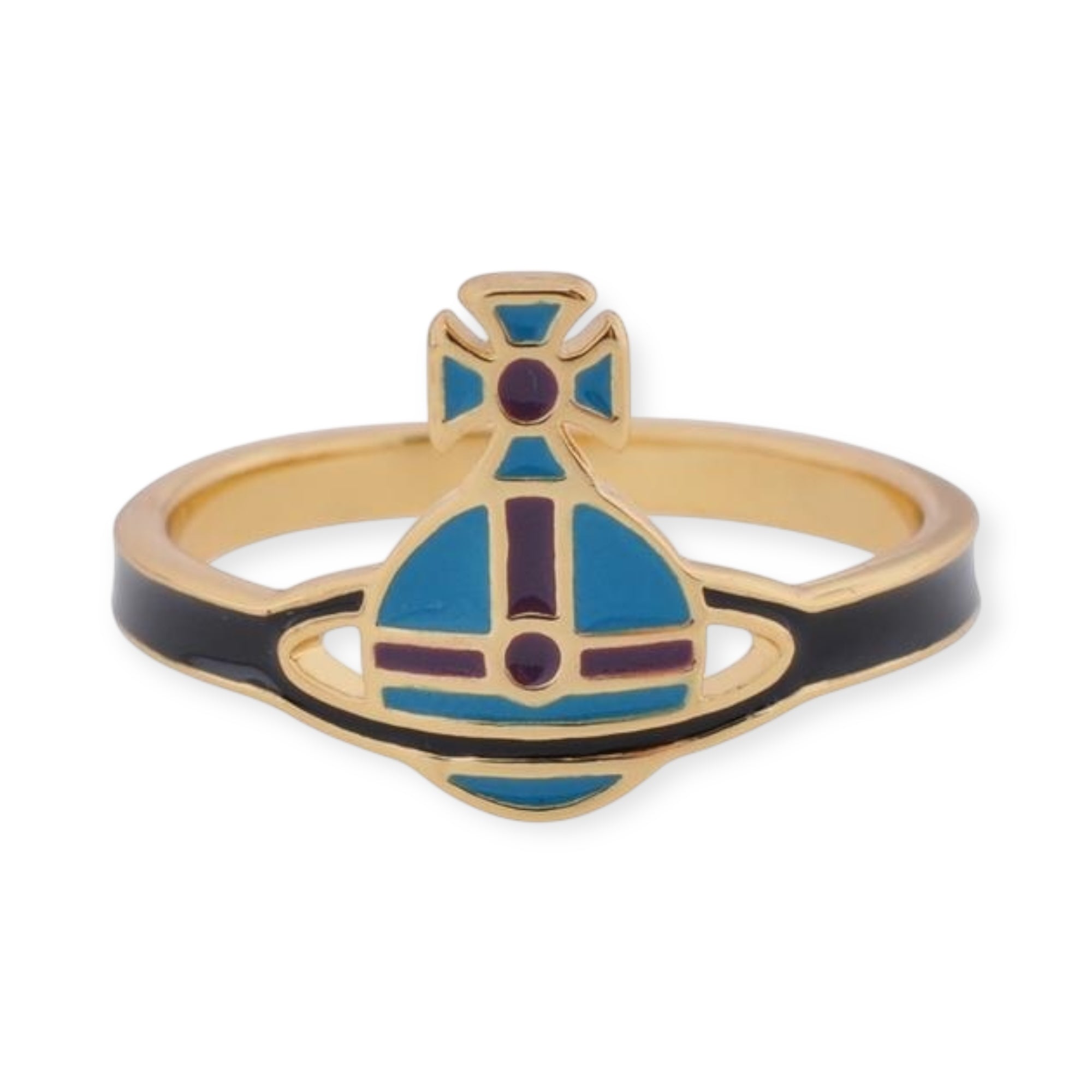 Multicolor Colorful Abstract Orb Design Gold Ring (3 colors)