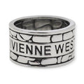 Solid Silver Black Outline Multi Bubble Stone Blob Design Ring