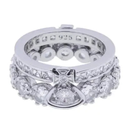 Moon Stars Display Gem Studded Orb Design Ring (3 colors)