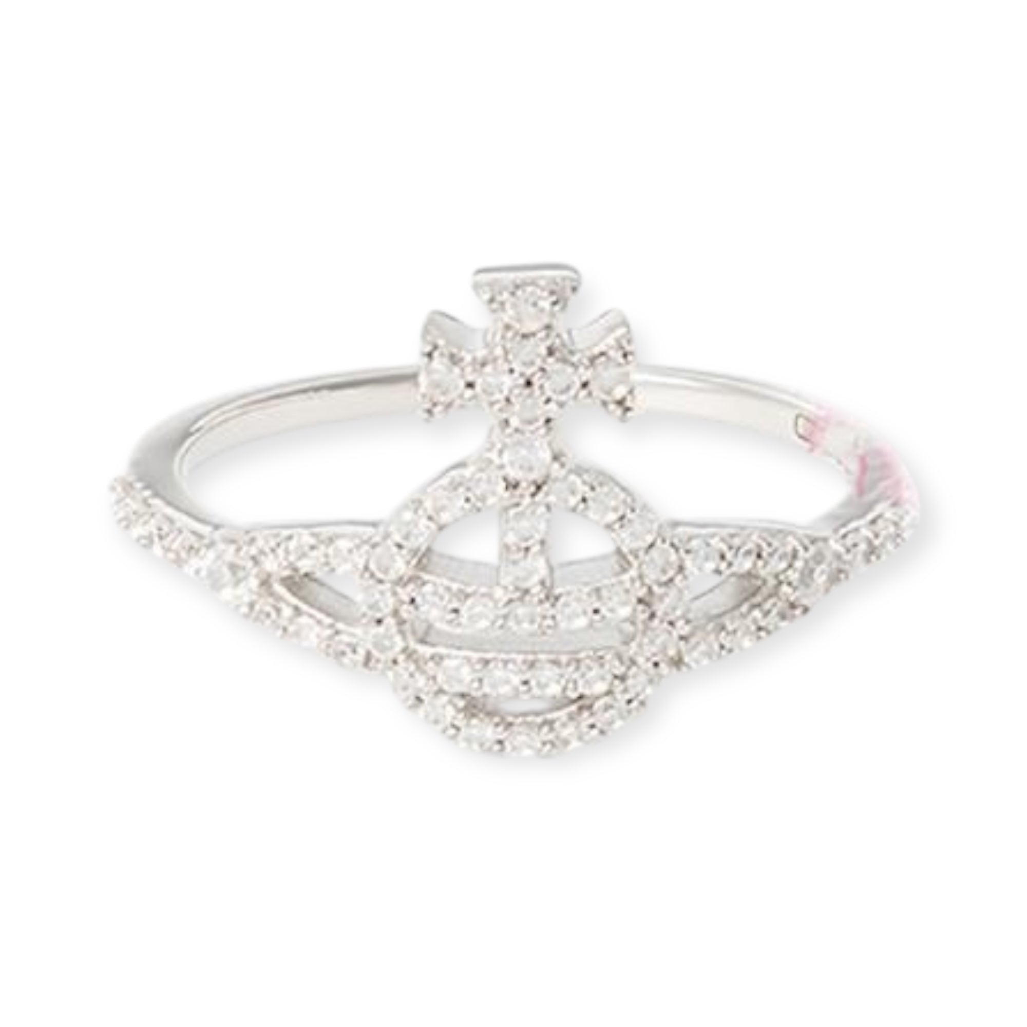 Gem Studded Encrusted Outline Orb Pendant Ring