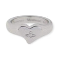 Heart Staple Shape Orb Engraved Ring (3 colors)