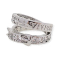 Belt Buckle Gem Studded Double Loop Layer Ring *3 Colors*