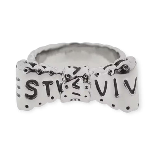 Bowtie Ribbon Letters Design Gold & Silver Ring (2 Colors)
