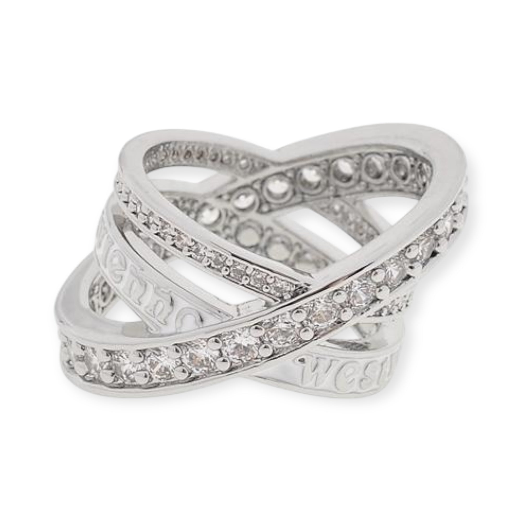 Gem Studded Triple Layer Spiral Eternity Ring (3 Colors)