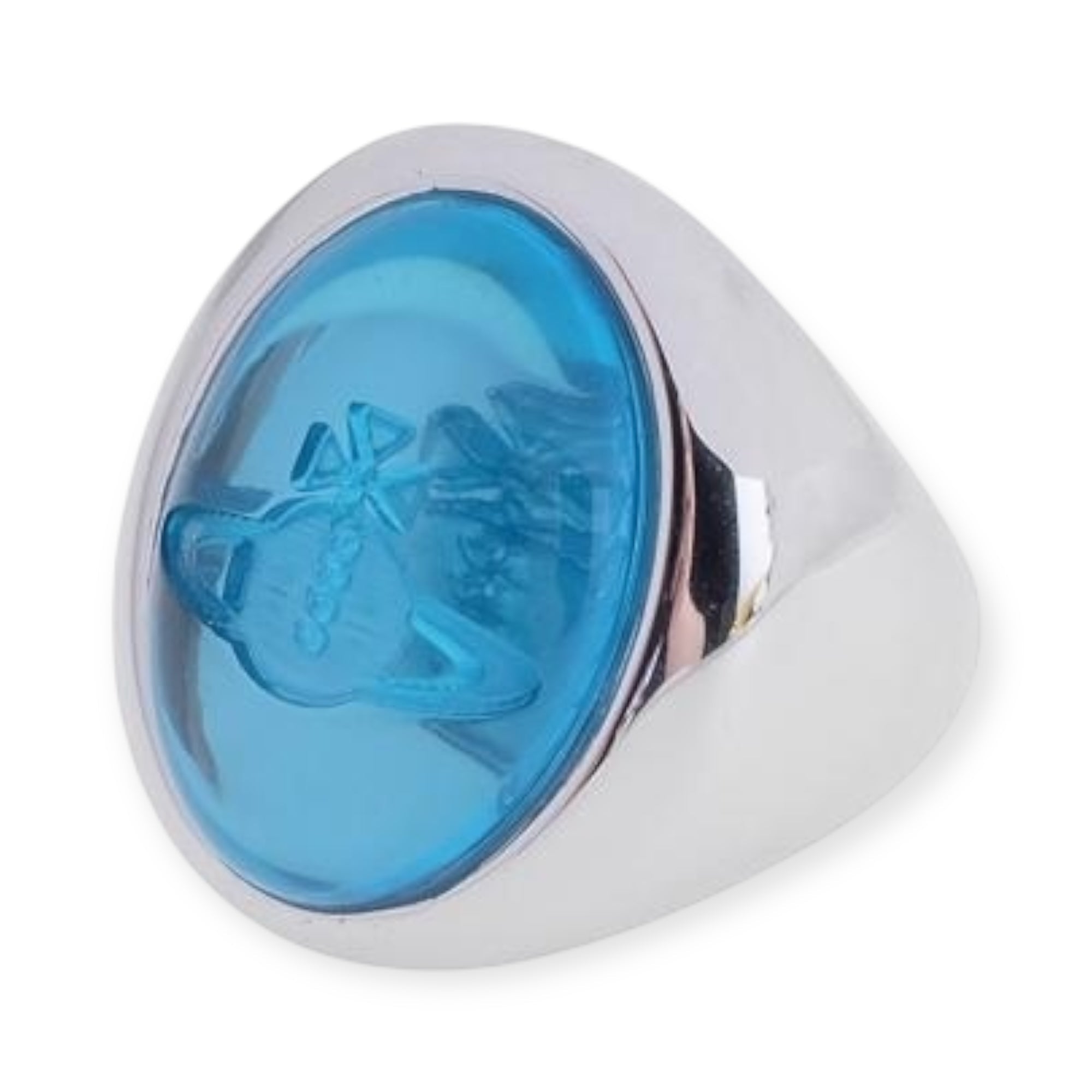 Colorful Gem Stamp Seal Signet Orb Design Ring (3 Colors)