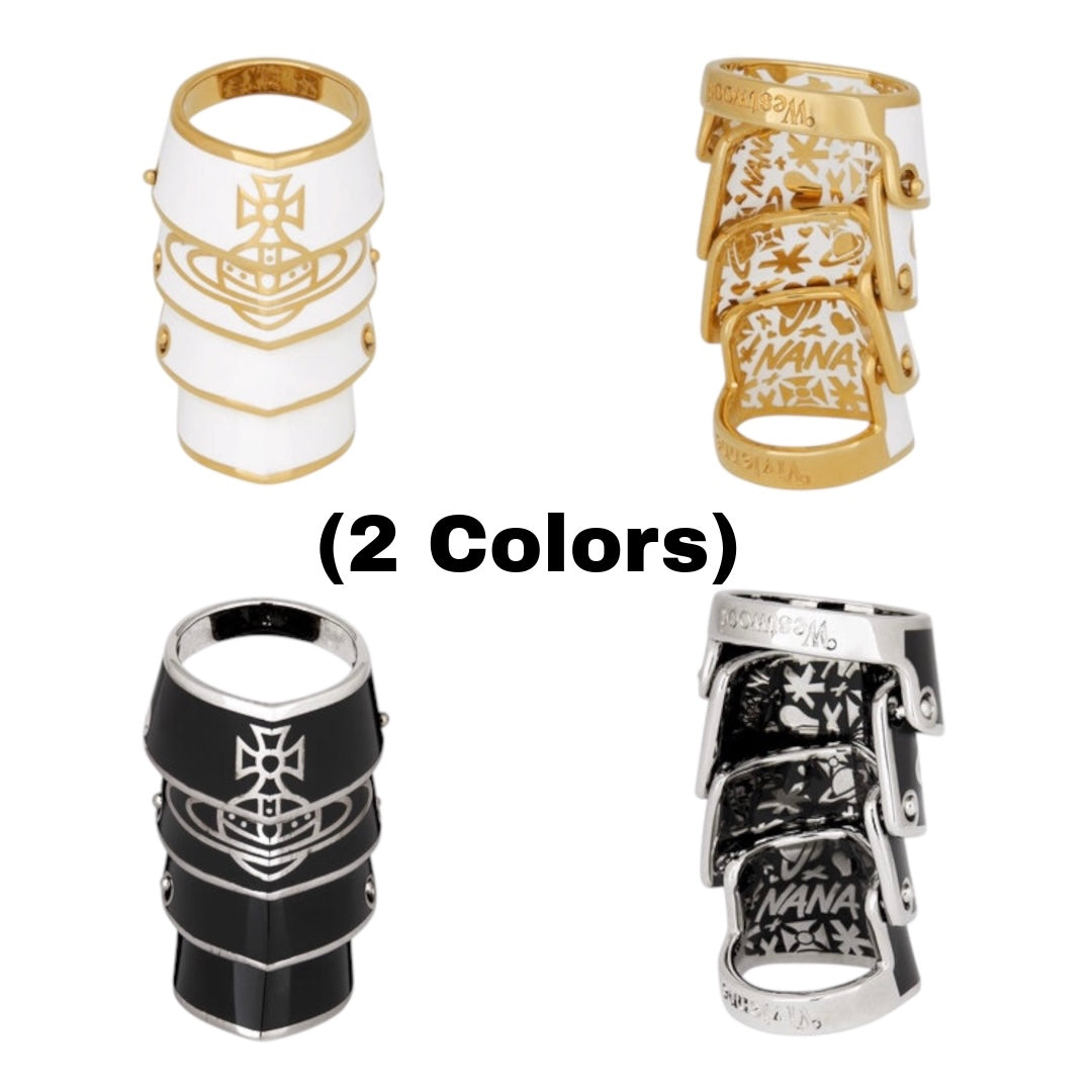 Nana Detail Armour Armor Ring (Gold & Black)